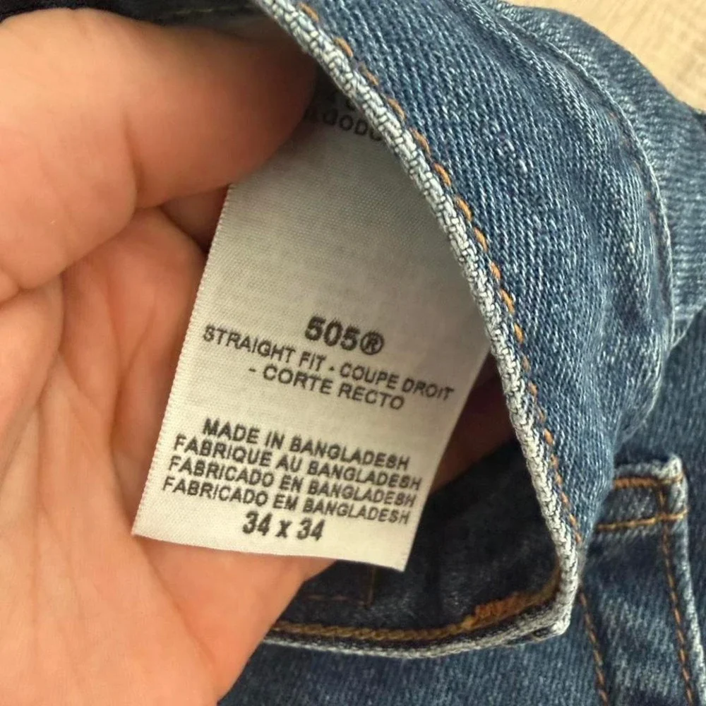 Y2K 2000s Levi's 505 blue jeans Size 34/34 #denim #90s